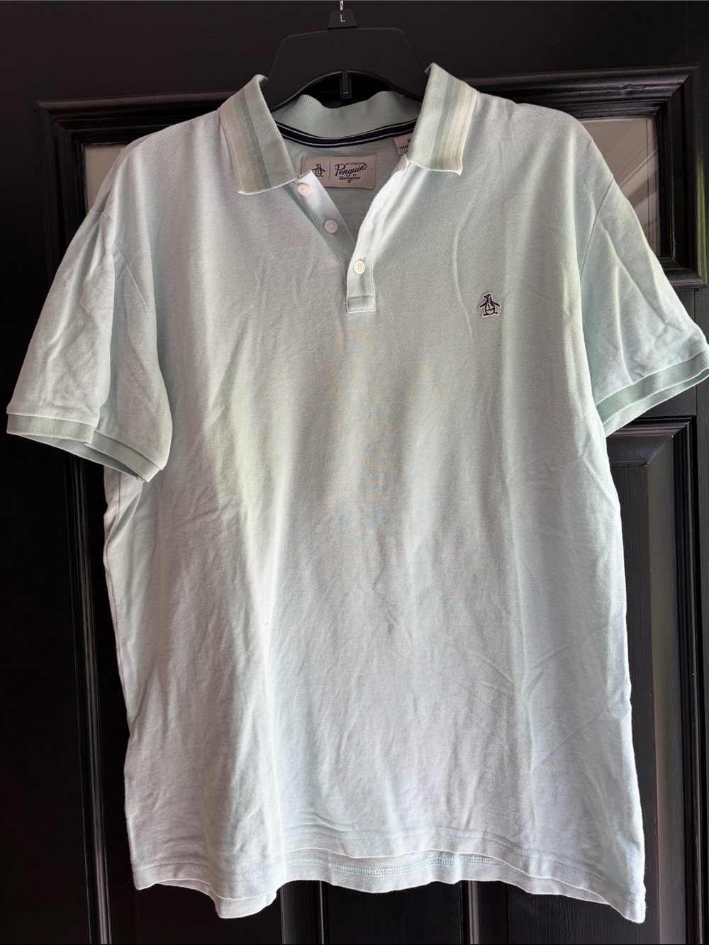 Original Penguin Men's Polo in Mint Green with Embroidered Logo